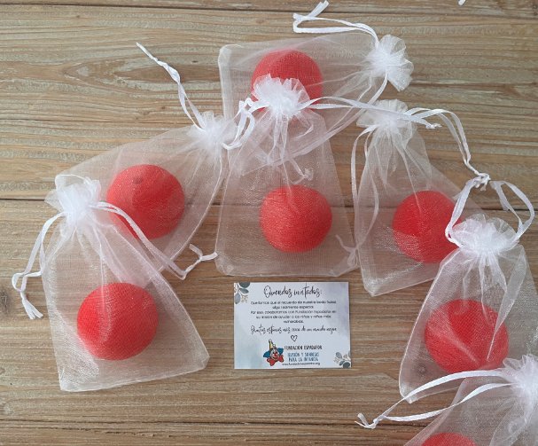 Pack Narices de payaso de gomaespuma (color rojo) con tarjeta genérica de Fundación Espadafor